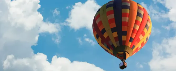 hot-air balloon in the sky